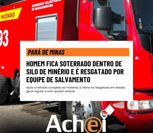 Homem fica soterrado dentro de silo de minério e é resgatado por equipe de salvamento