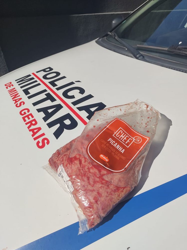 Rapaz é preso em Pará de Minas após roubar uma peça de carne em um supermercado