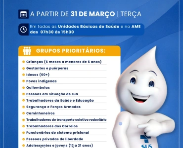 Pará de Minas realiza Dia D de vacinação contra a gripe neste sábado (11)