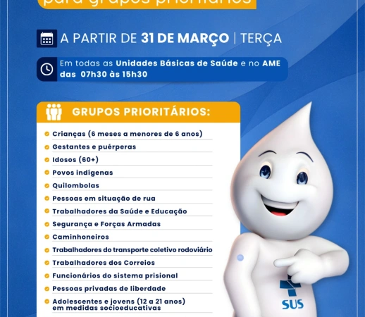 Pará de Minas realiza Dia D de vacinação contra a gripe neste sábado (11)