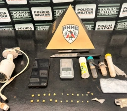 PM prende suspeito por tráfico de drogas.