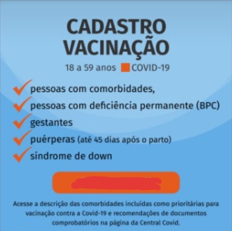 Prefeitura de Pará de Minas inicia o cadastramento de pessoas com comorbidades para vacina contra Covid-19
