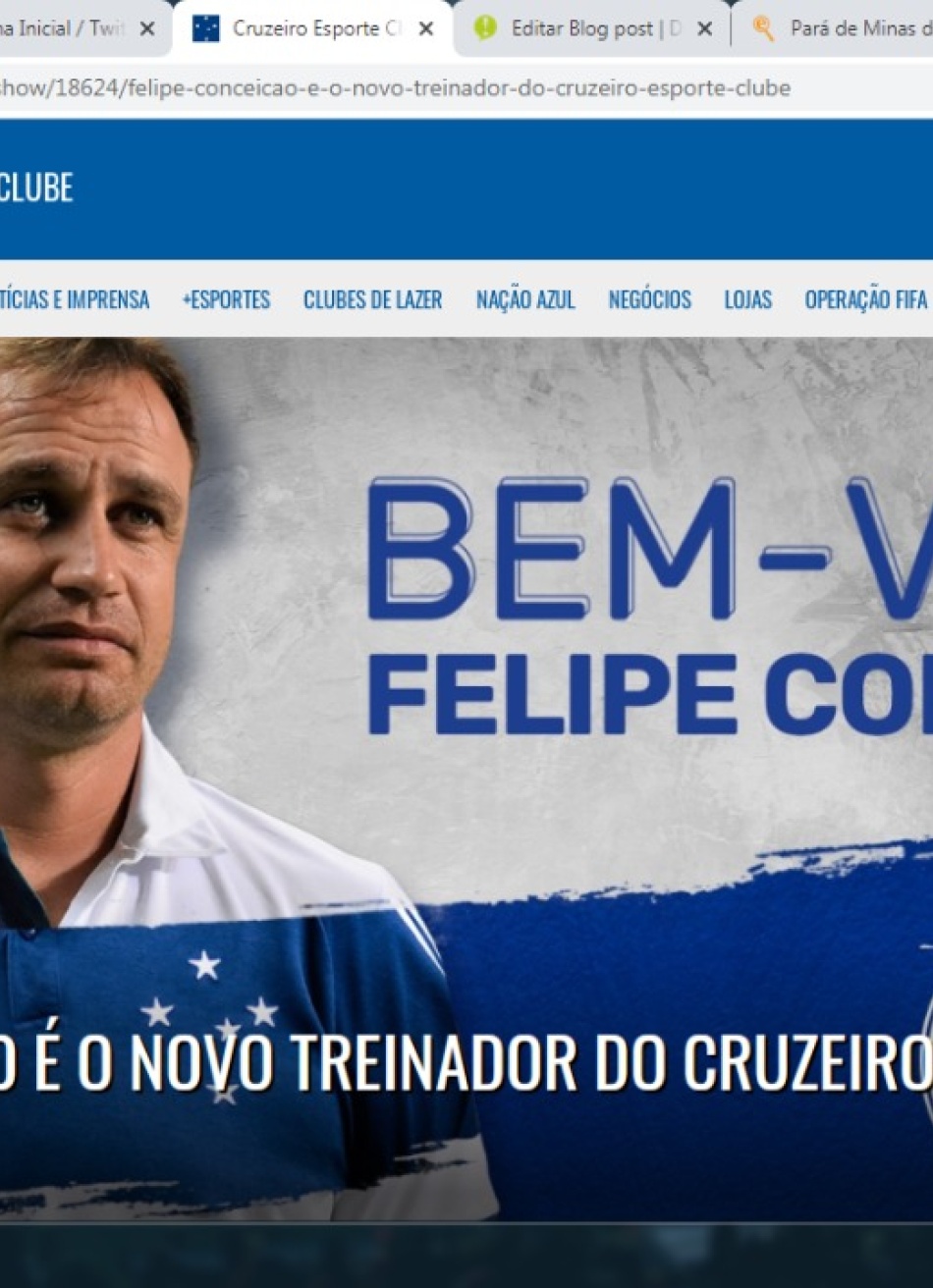 Cruzeiro confirma contratação de Felipe Conceição como novo técnico do clube