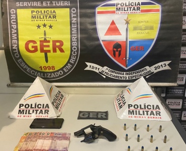 Menor é apreendido com um revólver calibre .38 em Divinópolis
