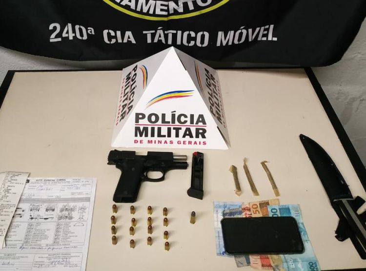 Polícia detém rapaz de 21 anos em Divinópolis acusado de tráfico de drogas e porte ilegal de arma de fogo