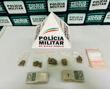 PM apreende drogas no bairro Belvedere.
