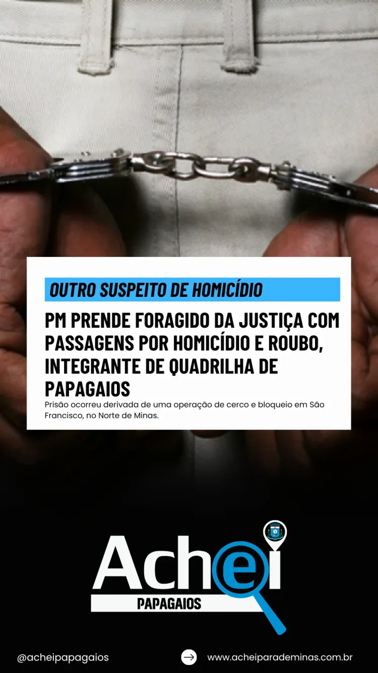 PM prende foragido da Justiça com passagens por homicídio e roubo