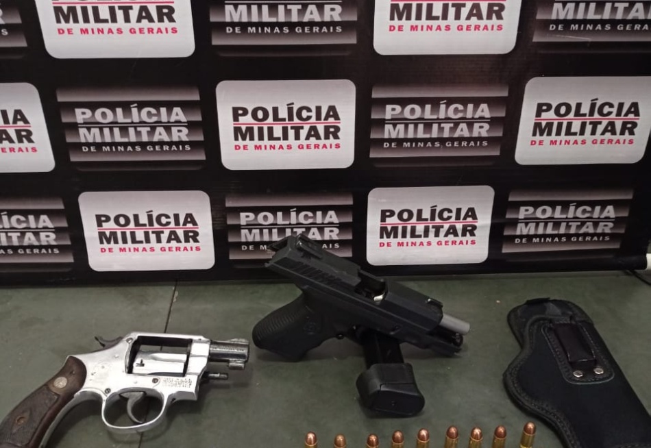 PM prende dois adultos e apreende um menor denunciados por porte ilegal de armas de fogo