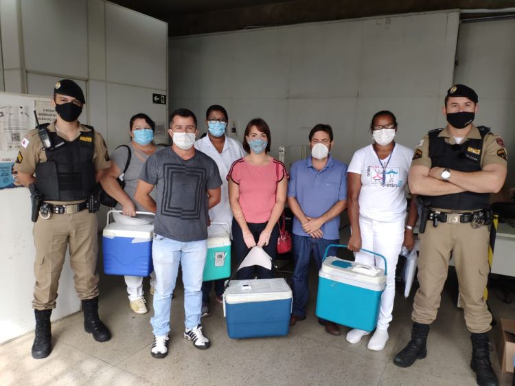 Polícia Militar realizou a escolta de remessas de vacinas contra a Covid-19 para Pará de Minas e cidades vizinhas