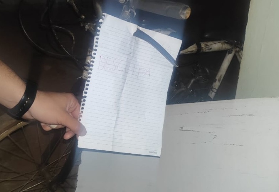 Pará de Minas – Polícia Militar recupera bicicleta furtada deixada com bilhete de "Desculpa"