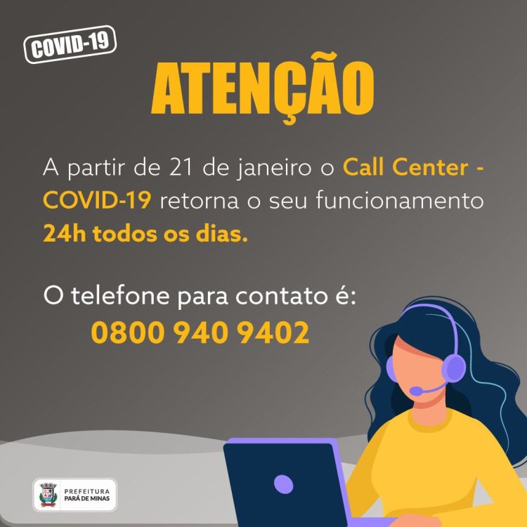 Call Center Covid-19 teve o seu horário de atendimento ampliado