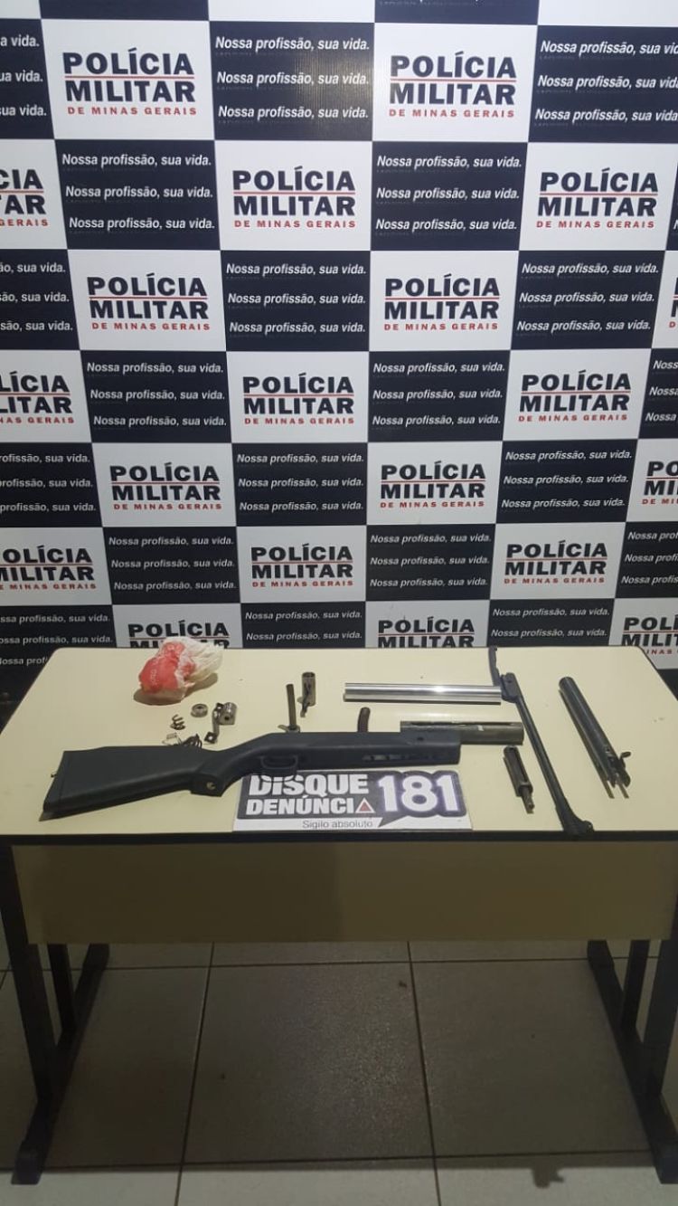 Polícia Militar apreende arma de fogo e munições em Lagoa da Prata