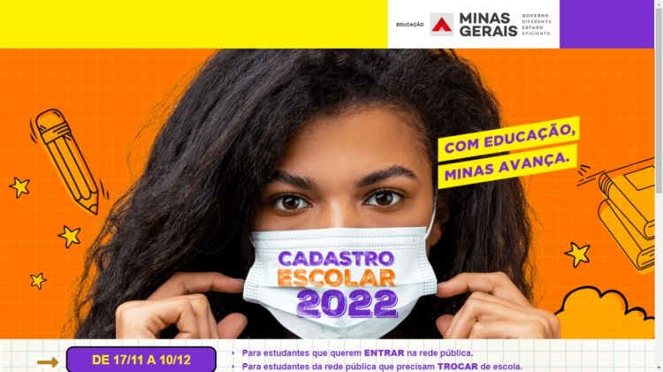 Termina nesta sexta-feira o prazo para garantir vaga na rede pública de ensino de Minas Gerais em 2022