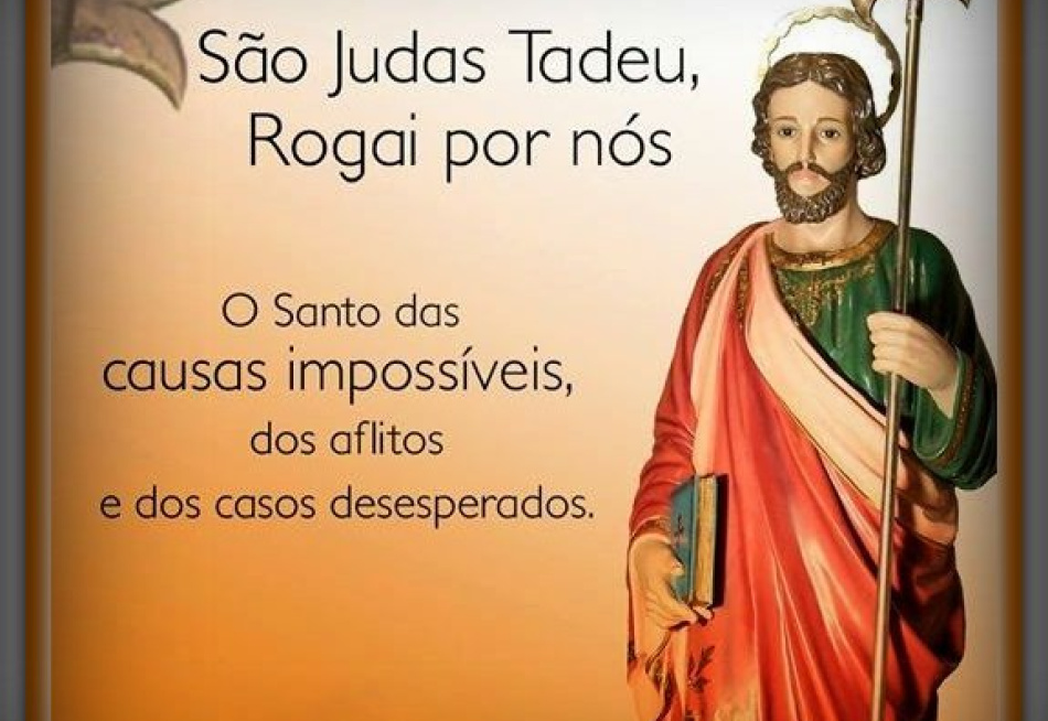 Duas missas agora à tarde vão celebrar em Pará de Minas o Dia de São Judas Tadeu