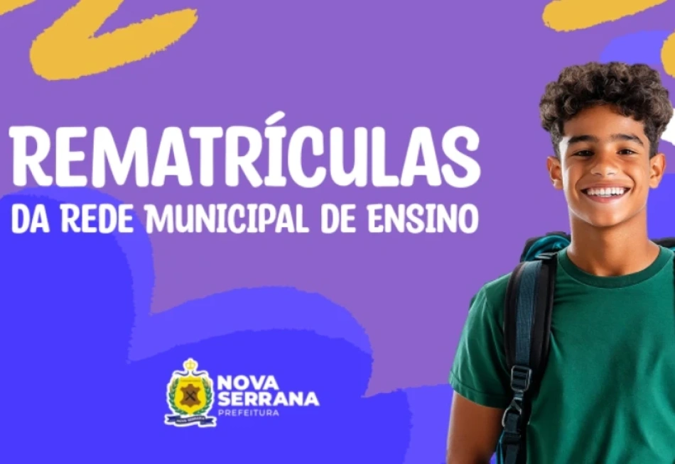 Prefeitura de Nova Serrana abre período de rematrículas na rede municipal de ensino