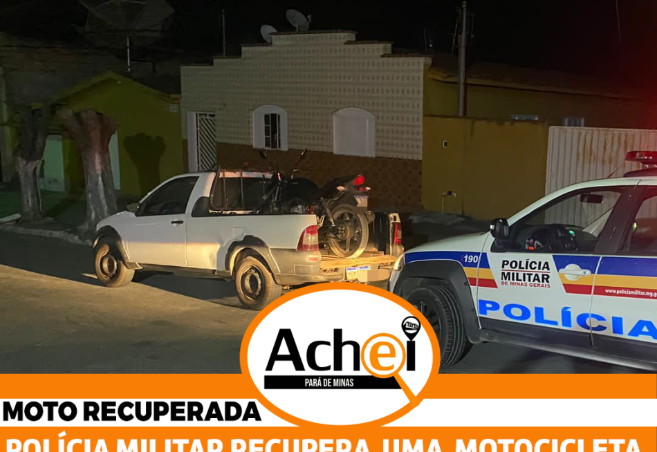 POLÍCIA MILITAR RECUPERA MAIS UMA MOTO FURTADA EM PITANGUI.