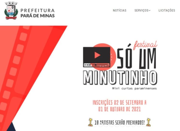 Secretaria Municipal de Cultura e Comunicação Institucional abre inscrição para o Festival de Cinema Só um Minuto: Mini Curtas Paraminense