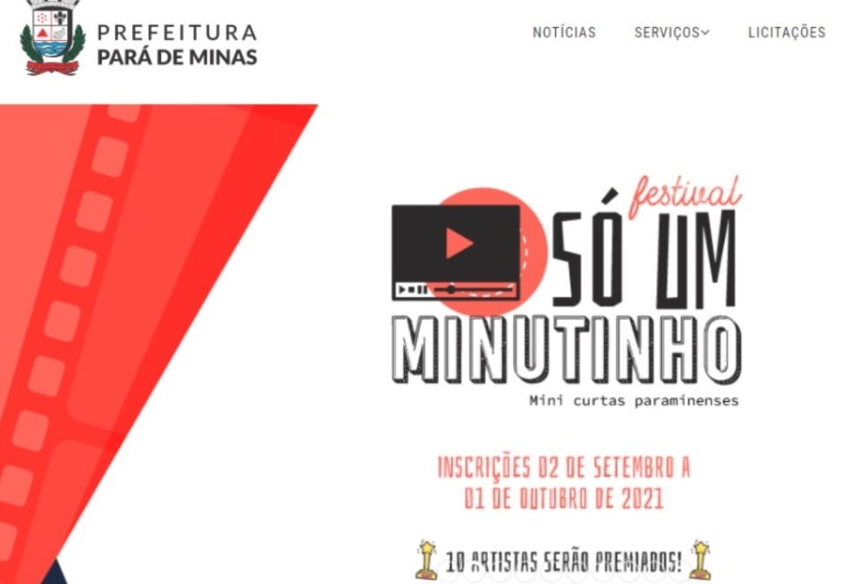 Secretaria Municipal de Cultura e Comunicação Institucional abre inscrição para o Festival de Cinema Só um Minuto: Mini Curtas Paraminense