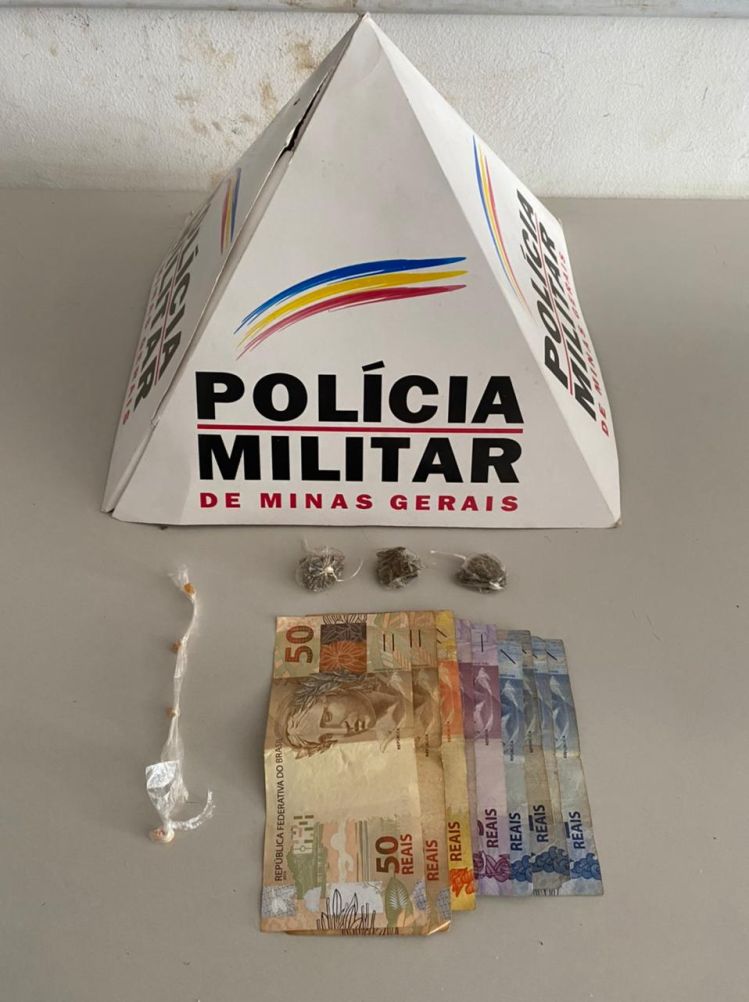 Rapaz é preso pela Polícia Militar em Nova Serrana acusado de tráfico de drogas