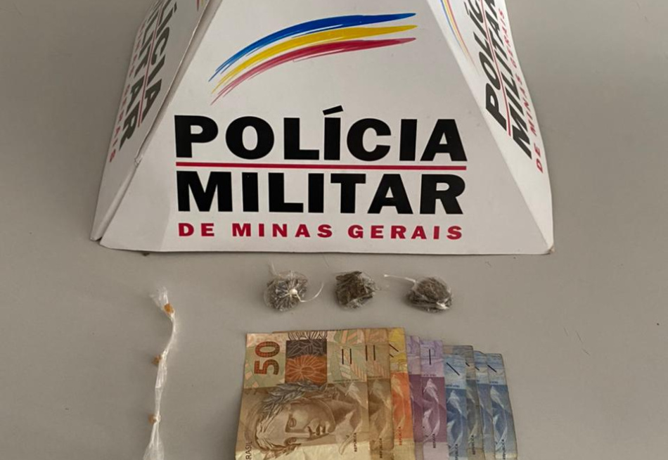 Rapaz é preso pela Polícia Militar em Nova Serrana acusado de tráfico de drogas