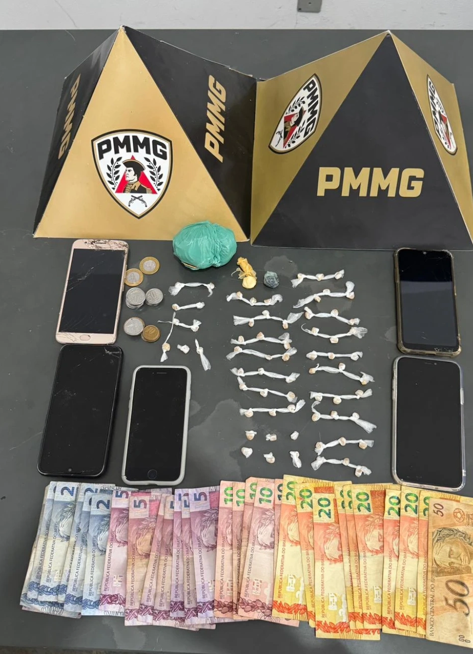 Dois homens são presos e adolescente é apreendido por tráfico de drogas em Papagaios