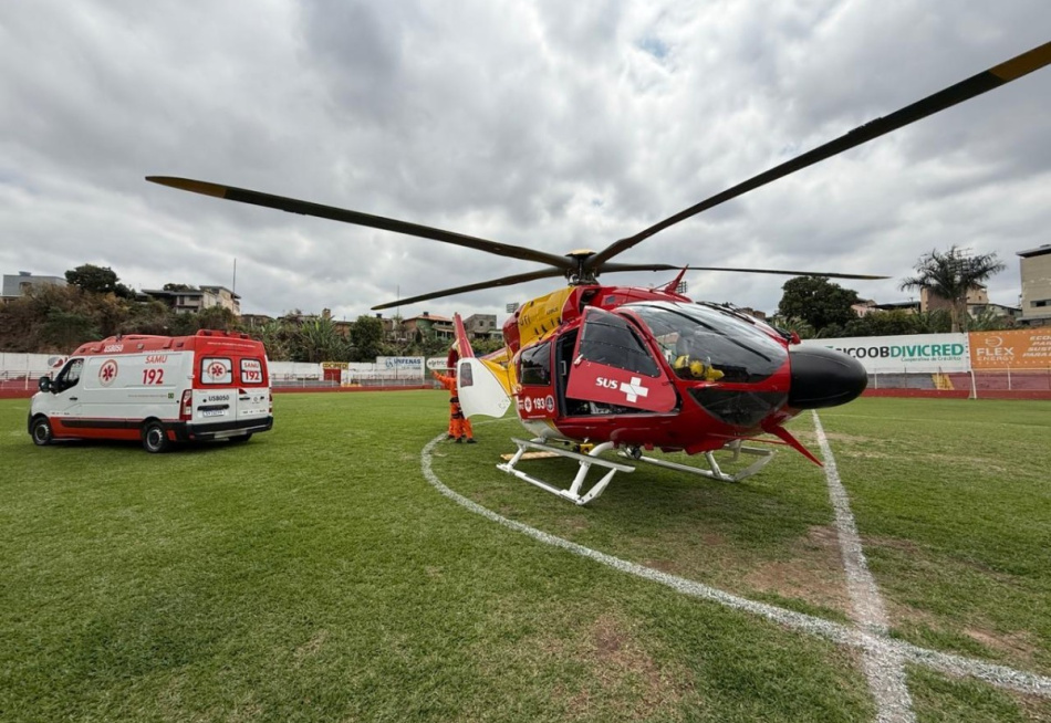 Transferência aérea de paciente vítima de queimaduras em Divinópolis