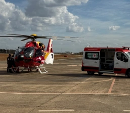 Menina com quadro respiratório grave é transferida de Divinópolis para Alfenas com apoio aéreo