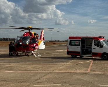 Menina com quadro respiratório grave é transferida de Divinópolis para Alfenas com apoio aéreo