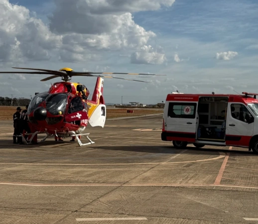 Menina com quadro respiratório grave é transferida de Divinópolis para Alfenas com apoio aéreo