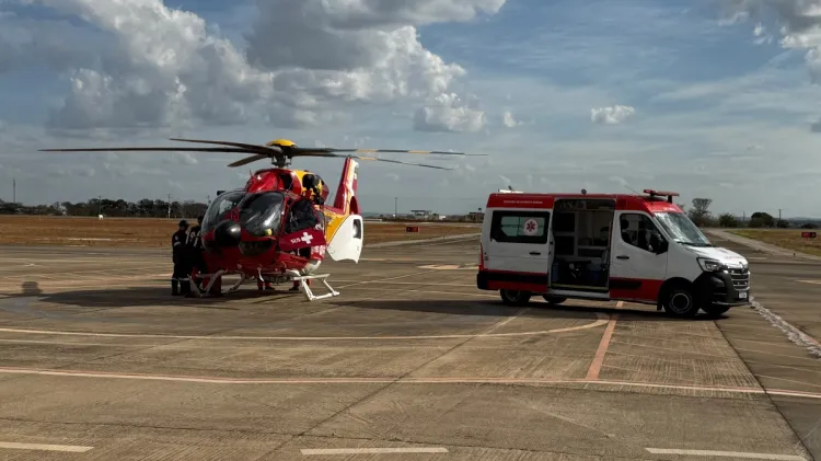 Menina com quadro respiratório grave é transferida de Divinópolis para Alfenas com apoio aéreo