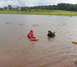 Corpo de Bombeiros localiza vítima de afogamento em lagoa na zona rural de Papagaios