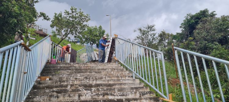 Obra de instalação de guarda-corpos, corrimão e totens nas escadarias do Cristo Redentor deverá ser inaugurada em fevereiro