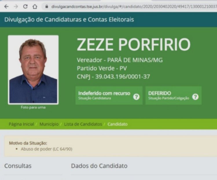 TRE-MG nega pedido e Zezé Porfírio continua inelegível