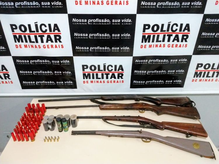 Armas de fogo e munições são apreendidas em Santo Antônio do Monte