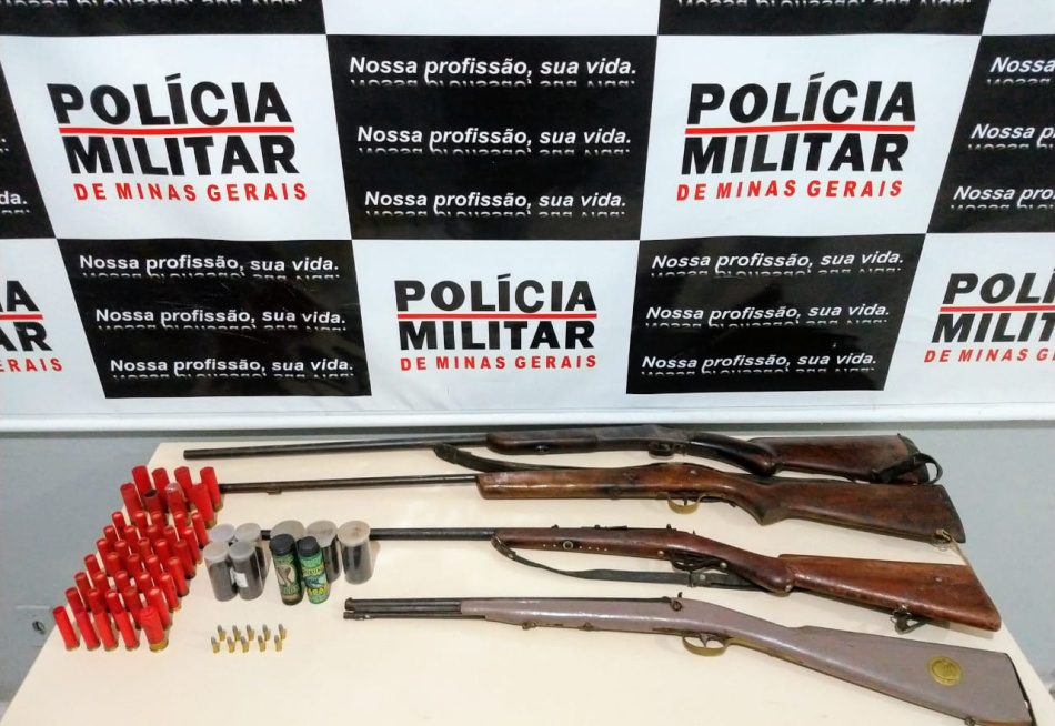 Armas de fogo e munições são apreendidas em Santo Antônio do Monte