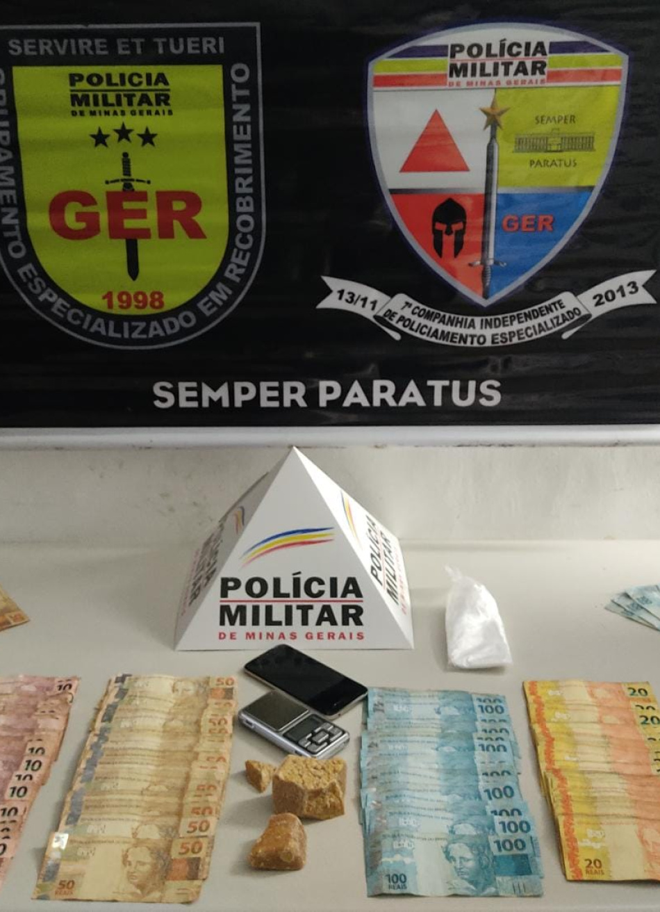 Policiais Militares prenderam um homem de 41 anos em Nova Serrana por tráfico de drogas