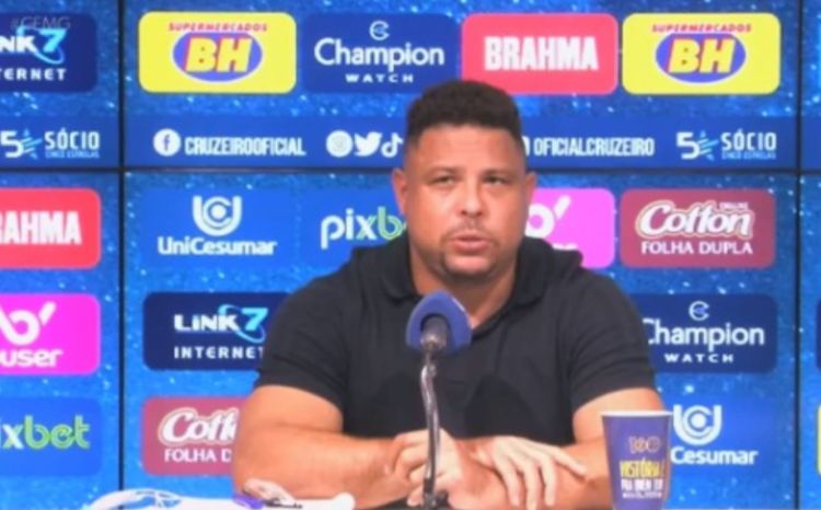 Em sua primeira coletiva como gestor do Cruzeiro, Ronaldo Fenômeno afirmou que clube é um "paciente na UTI"