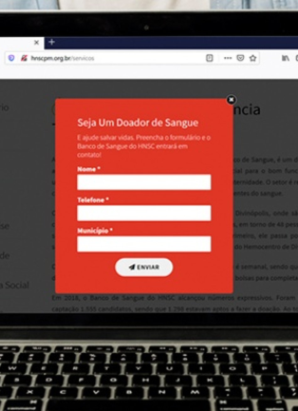 HNSC cria site para facilitar a doação de sangue para o hospital
