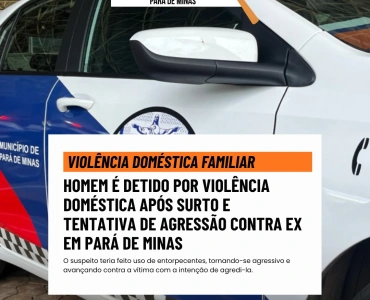 Homem é preso por violência doméstica no bairro Providência, em Pará de Minas