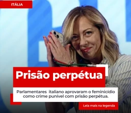 Itália: Feminicídio passa a ser punível com prisão perpétua.