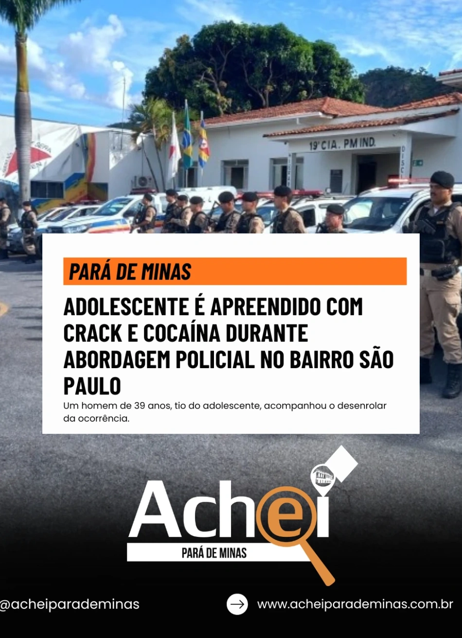 Adolescente é apreendido com crack e cocaína durante abordagem policial no bairro São Paulo