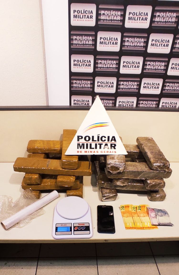 Rapaz é preso pela Polícia Militar em Divinópolis com grande quantidade de maconha