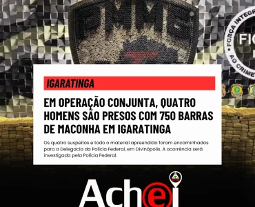 Quatro homens são presos com 750 barras de maconha em Igaratinga