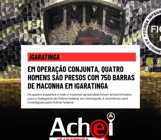 Quatro homens são presos com 750 barras de maconha em Igaratinga