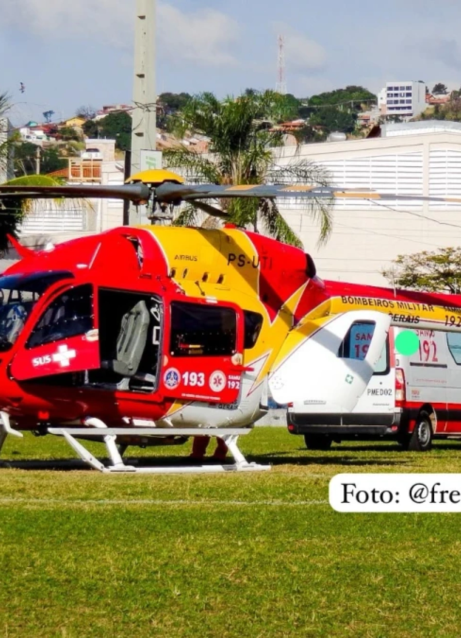 Bebê com quadro respiratório grave é transferido com apoio aéreo de Pará de Minas para Três Corações