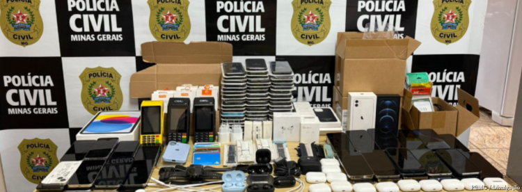 Polícia Civil apreende 62 celulares em operação contra crimes patrimoniais na Grande BH