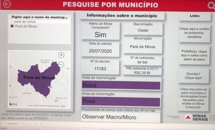 Governo de Minas publica decreto que determina entrada dos municípios na Onda Roxa