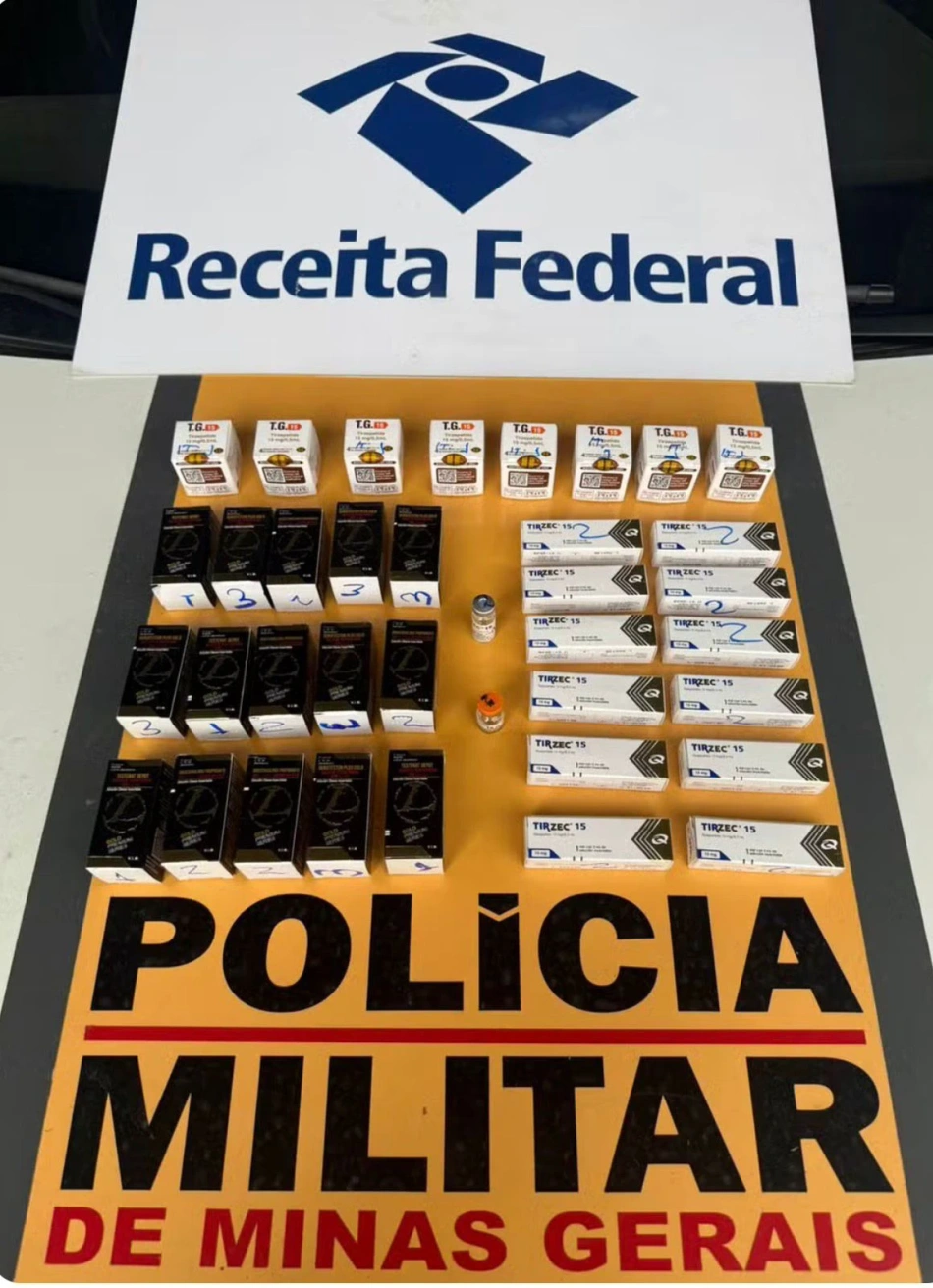 Dupla é presa com ampolas emagrecedoras e anabolizantes contrabandeados em MG