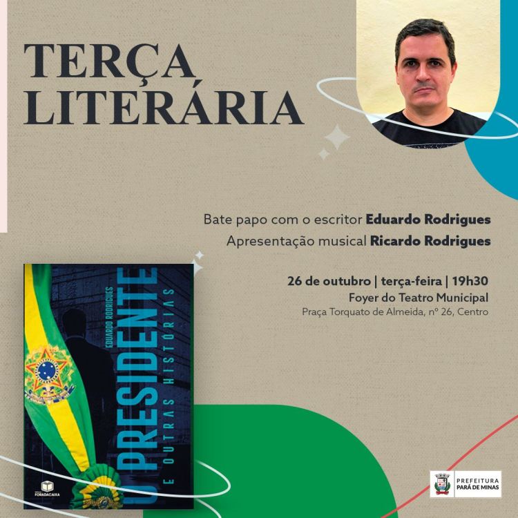 Segunda edição do projeto Terça Literária será realizada nesta terça-feira no foyer do Teatro Geraldina Campos de Almeida