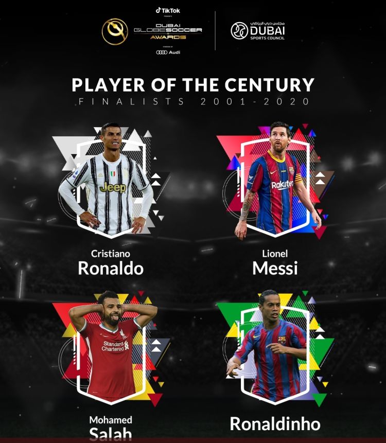 Ronaldinho Gaúcho é finalista do prêmio de melhor jogador do século XXI da Dubai Globe Soccer Awards